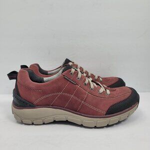 Clarks Wave Walk Women's Burgundy Lace-Up Walking Shoes 64756 US Size 6 M